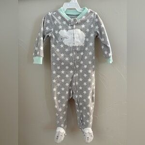 Carter's Gray Star Footie with Mint Accents